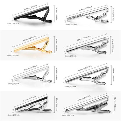 Tie Clips 8Pcs Copper Short Pins Set W/ Gift Box Accessories Men Shirt Cufflinks