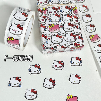 Hellokitty Roll Sticker Cartoon Decoration Handbook Sticker Sealing Sticker