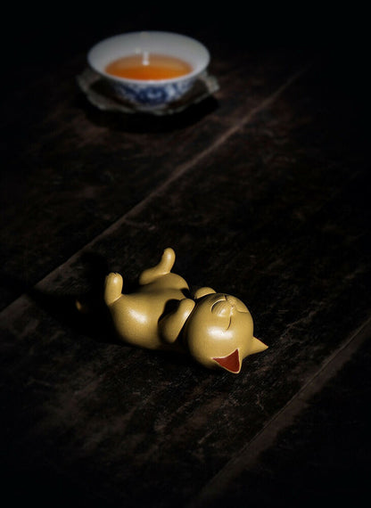 chinese yixing zisha tea pet cat decoration DuanClay Lazy CAT