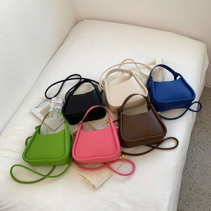 2022 Small Women's Handbag Pu Leather Shoulder Crossbody Bags Totes