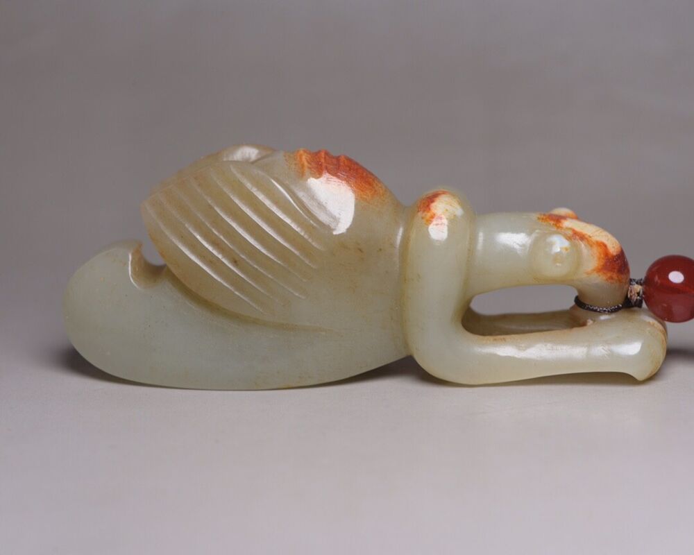 Antique Chinese Hetian Jade Carving Mantis Statue Exquisite Pendant Collections