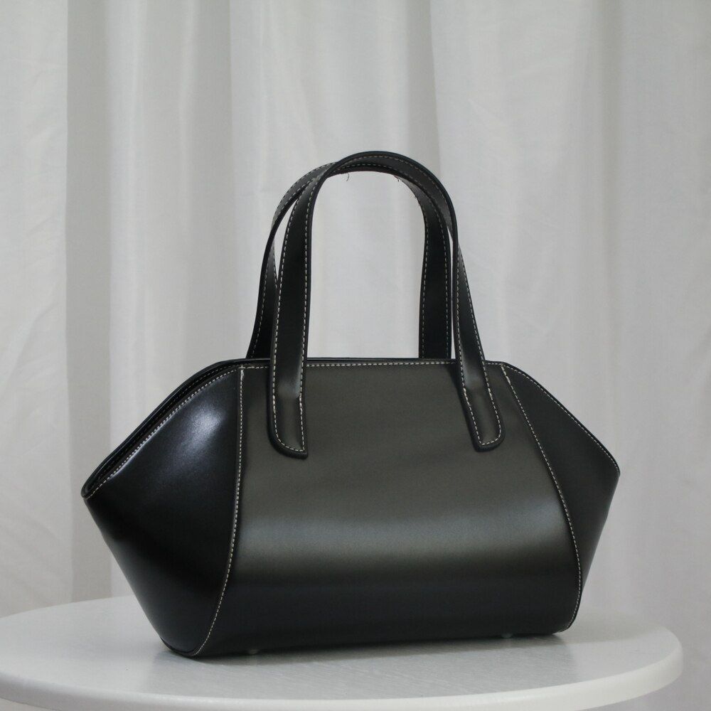 Black Fashion Real Leather Bag Handbags Lady Tote Shell Shoulder Crossbody Purse
