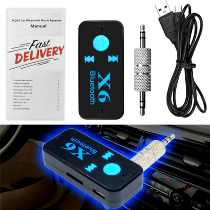 Adaptador Bluetooth Para Carro Auto Conector Inalambrico Receptor Musica 1/2 Pc