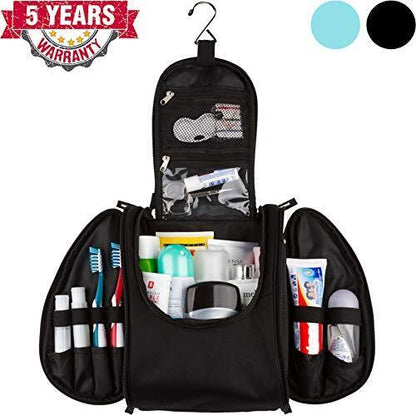 42 Travel Hanging Toiletry Bag – Large Kit Organizer (Pack of 1), Black