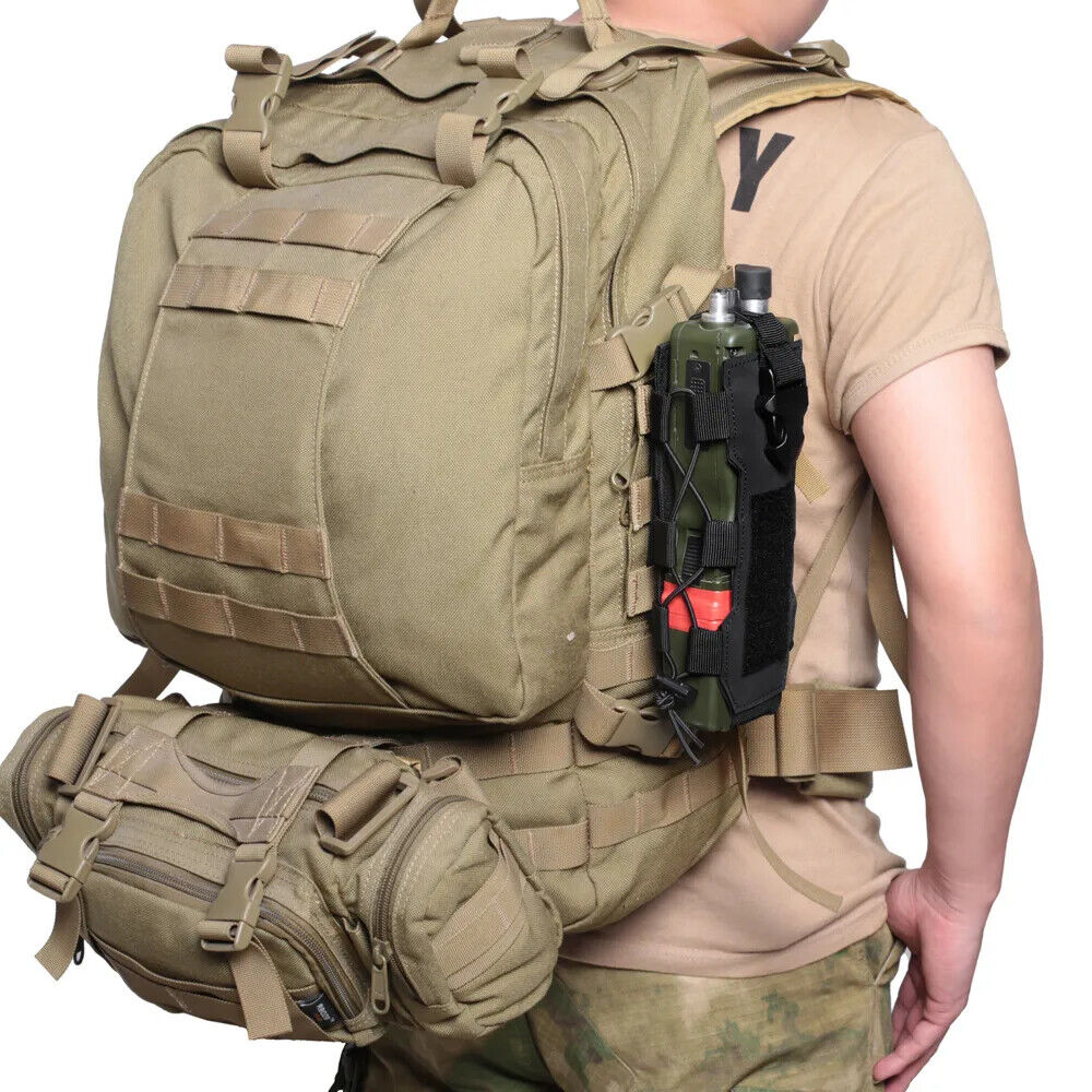 Tactical Radio Pouch Water Bag Walkie Talkie Holder Pocket Quick Release Pouch