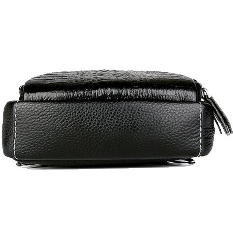 Men's Genuine Leather Crocodile Sling Backpack Crossbody Chest Bag Shoulder Bag