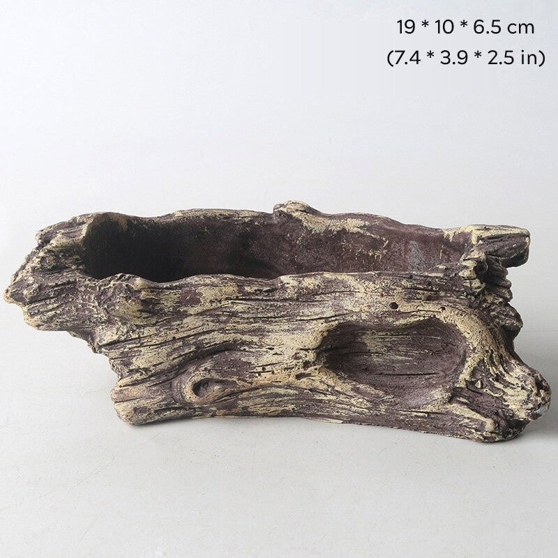 Cement Made Rustic Bonsai Pot Indoor/Garden Shallow Flower Pots Small Large