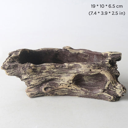 Cement Made Rustic Bonsai Pot Indoor/Garden Shallow Flower Pots Small Large