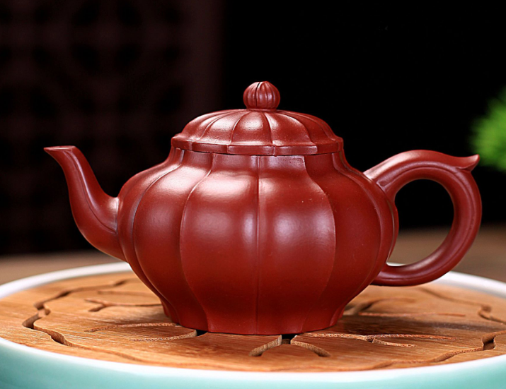 Yixing raw mine purple clay pot pure manual brocade bag laughing cherry pot Daho