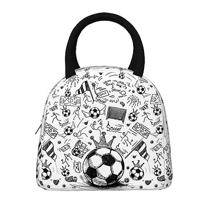 RUVNSR Soccer Lunch Box Ball Portable Insulated Bags One Size, Color 5