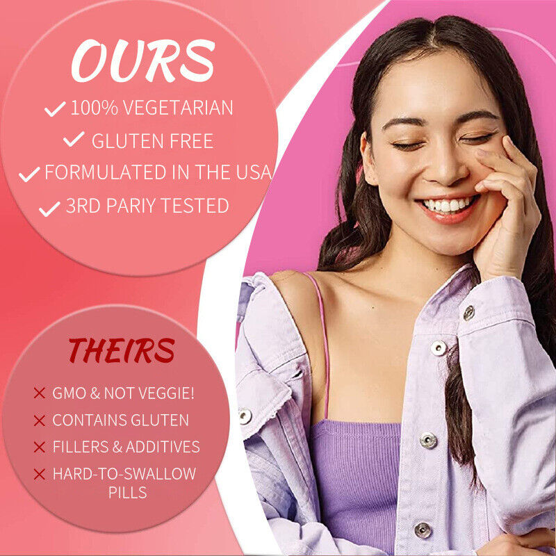 60 Gummies Glutathione Collagen Skin Whitening Gummies Strawberry Flavor