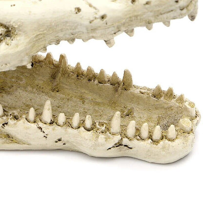 Aquarium Decoration 5" Resin Crocodile Skull Artificial Decor Fish Tank Ornament