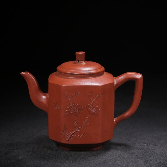 l-0Chinese Yixing Zisha Clay Handmade Exquisite Teapot （六方 底款：朱可心）