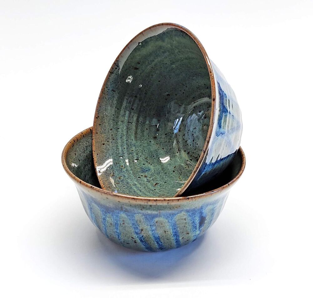 Handmade Ceramic Cereal Bowl with Floating Blue and Sapphire Glazes Home Decor