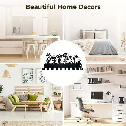 Flower Design Key Holder Metal Wall Mounted Rack Hook Wall Hanging Storage Rack