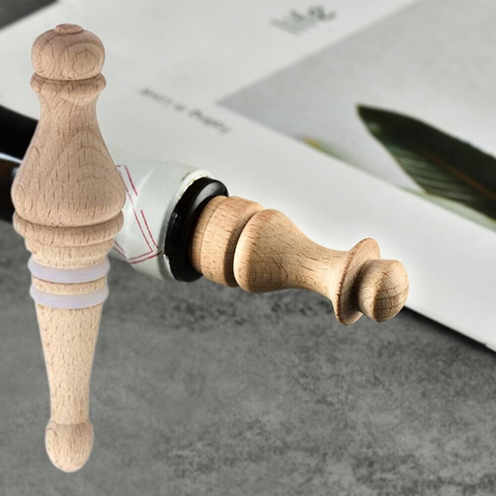 Wine Bottle Stopper Creative Burr-Free Solid Wood Seal Cork Leakproof 10x7x1.9cm