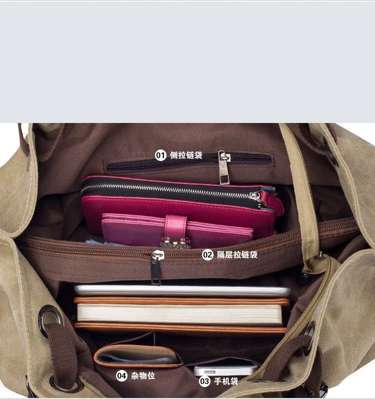 Canvas Bag Large Handbag Shoulder Messenger Bags Versatile Polyester Purse 1 PC