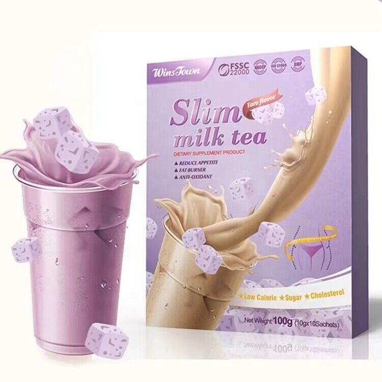 100g/3.52oz Slim Milk Tea Taro Flavor Powder Sliming Weight Loss Fat Burner Tea