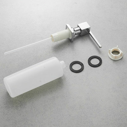 Deck Mounted Kitchen Soap Dispensers 400ml Square Pump Chrome Finish Counter Top