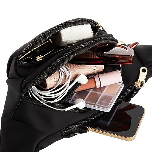 Black Extra Large Fanny Pack, Plus Size Crossbody Bag with Large,