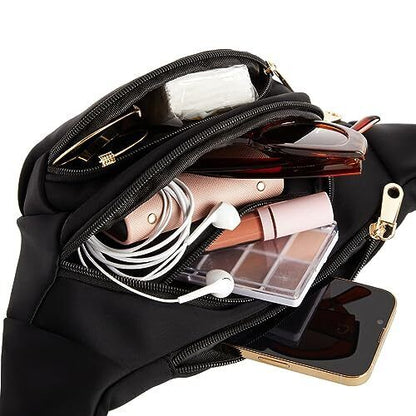 Black Extra Large Fanny Pack, Plus Size Crossbody Bag with Large,
