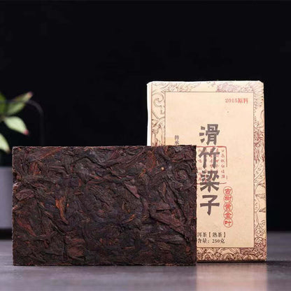 500g Puerh Cooked Tea Brick Huazhuliangzi Pu-erh Ripe Tea Yunnan Pu'er Black Tea