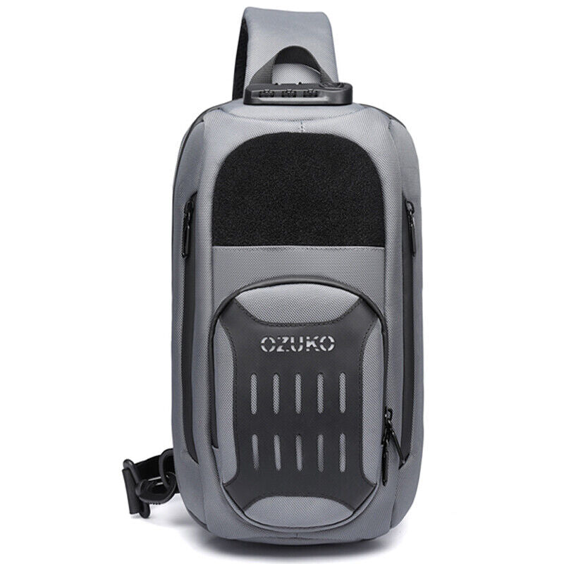Men's Sling Backpack Oxford cloth Waterproof&Anti-theft Crossbody Sport Bags USB