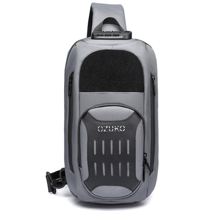 Men's Sling Backpack Oxford cloth Waterproof&Anti-theft Crossbody Sport Bags USB