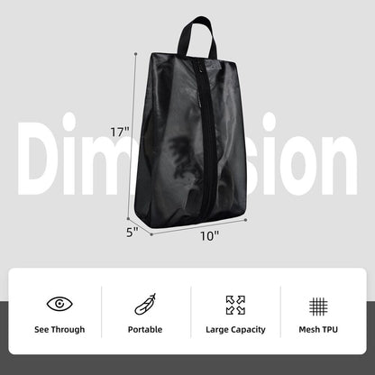Bagail Shoe Bags for Travel,Set of 2 Large 17"x10"x5", Classic Black 2pcs