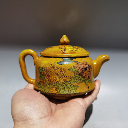 Chinese Yixing Zisha Clay Handmade Exquisite Teapot（珐琅彩壶 底款：顾景舟）