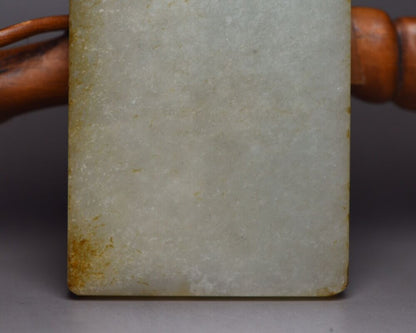 Chinese Antique Hetian Jade Carving Buddha Statue Good Luck Pendant Amulets Gift