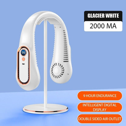 5000mAh USB Neck Hanging Fan Cooling Air Cooler Portable Little Air Conditioner