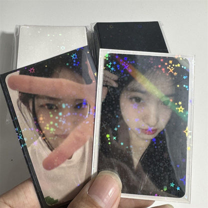 Photo Cards Protective Case 50Pcs Glittery Stars Toploader Bag Sleeves 6.1x9.1cm