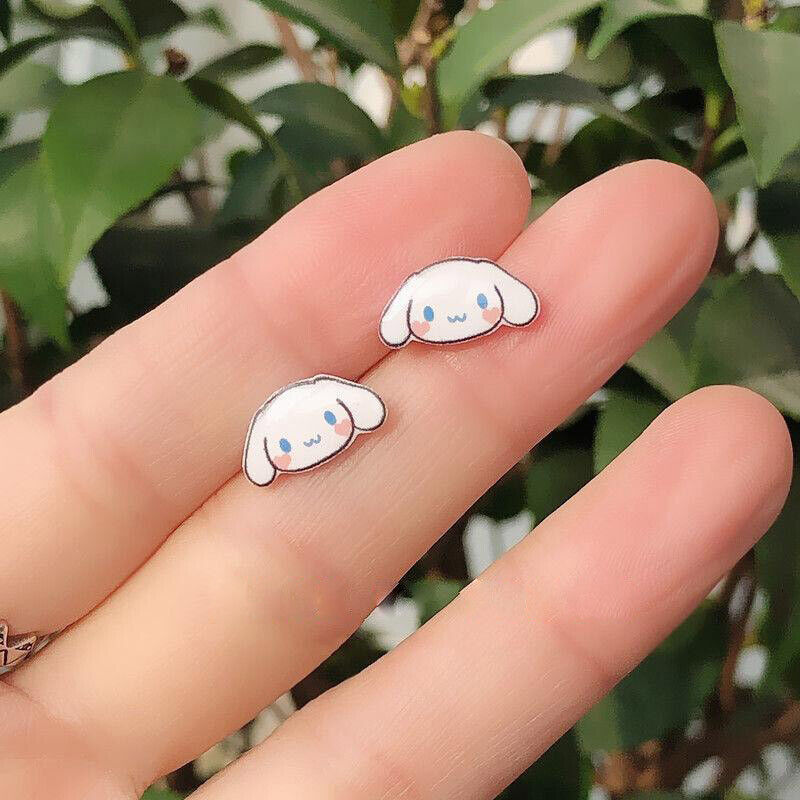 Kawaii Cinnamoroll Sanrio Ear Stud Cute Beauty Plastic Stud Earrings Girls Gift