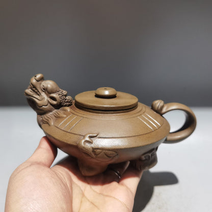 Chinese Yixing Zisha Clay Handmade Exquisite Teapot（霸下壶 低款：乾隆年制）