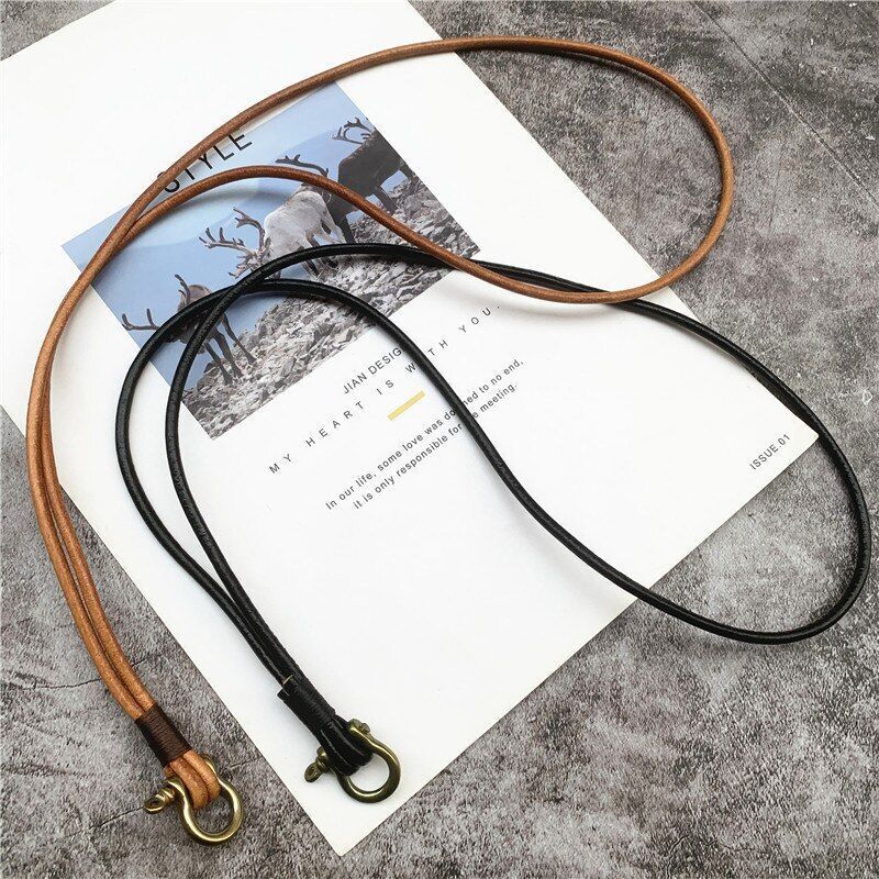 Mobile Phone Straps Cowhide Lanyards Key Leather Card Badge Neck Sling Band 50cm