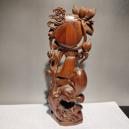 wooden statue carvings home decor sculptures quan Boxwood Free kwan yin Figurine