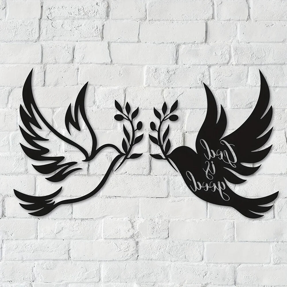 1pc Dove Of Peace Olive Branch Metal Wall Art – Olive Branches Peace white Dove