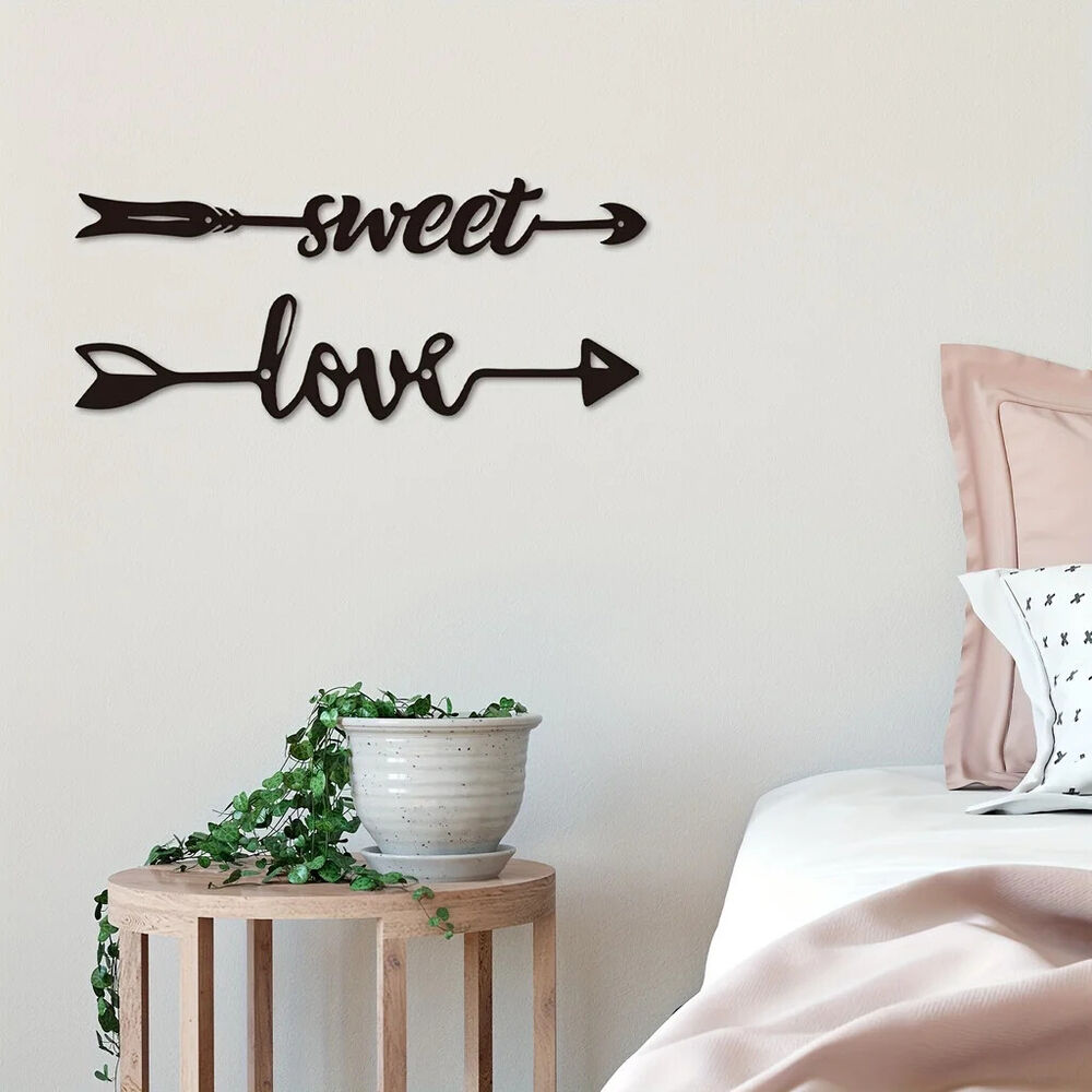 1pc Cutout Sculpture Arrow Sign Rustic Wall Art Decoration Word Sign Decor