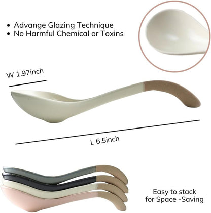 Unique Soup Spoons Chinese Japanese Korean Cooking Home Kitchen Gifts Set of 4