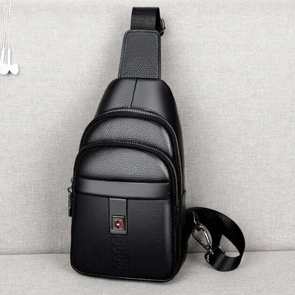 100% Genuine Leather Crossbody Bag Chest Bag Hiking Sling Backpack Shoulder Bag