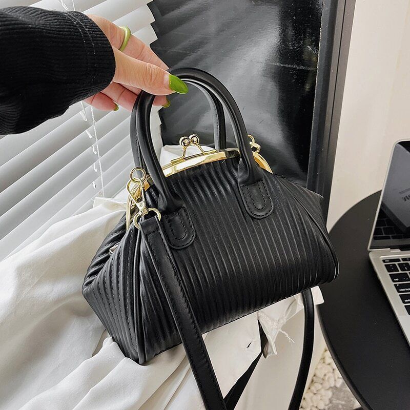 Pleated Handbag with Handle Shoulder Bag Women Clutch Purses Crossbody Bag
