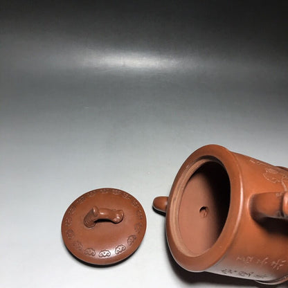 vintage chinese yixing purple clay teapot zisha ceremony carving Collectible art