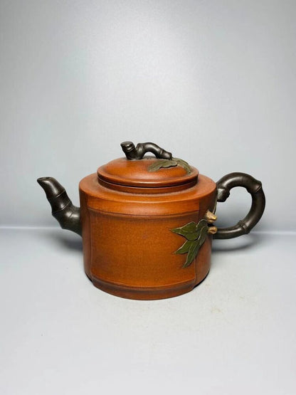 Chinese Yixing Zisha Clay Handmade Exquisite Teapot （双色竹节壶 底款：蒋蓉）