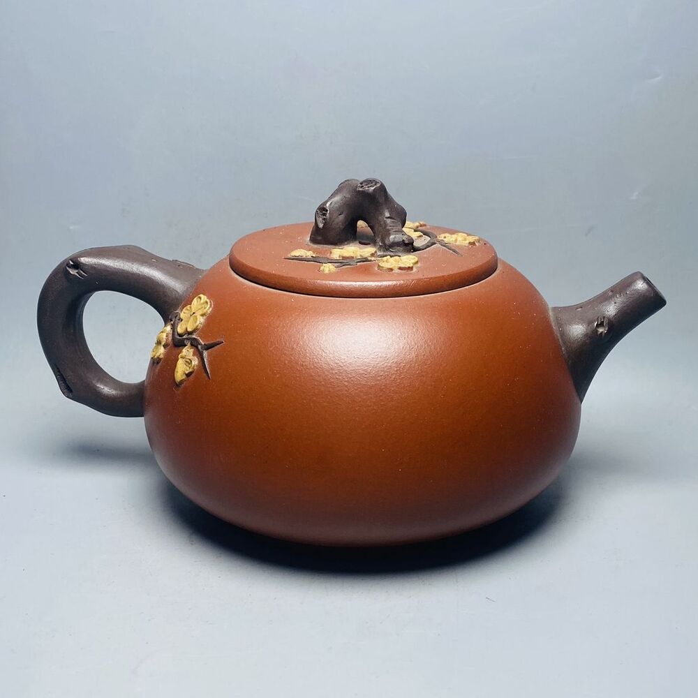 Vintage Chinese Yixing Purple Clay Teapot Zisha Ceremony Plum Blossom Tea Set
