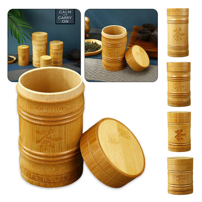 Portable Lightweight Bamboo Tea Jar Storage Holder Chinese Tea Container Box