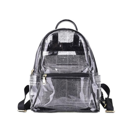 Waterproof Backpack Leisure Beach Bag Transparent Purse Split Leather 27*33*13CM