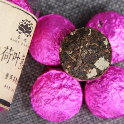 100g Natural Refreshing Handmade Canned Puer Tea Small Tuo Tea Series Lotus Leaf
