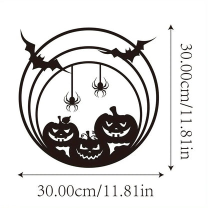 Halloween Pumpkin Metal Wall Decor, Spider Web Bat Door Sign Wall Art