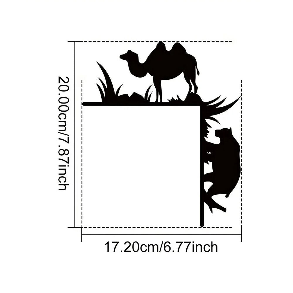 1pc Metal Camel And Bear Decorative Wall Stickers Door Corner Decorations Door